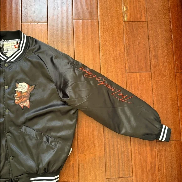 The Laundry Room Coors Light Beer Wolf Varsity Jacket - Black,Bomber Jacket - Picture 5 of 16